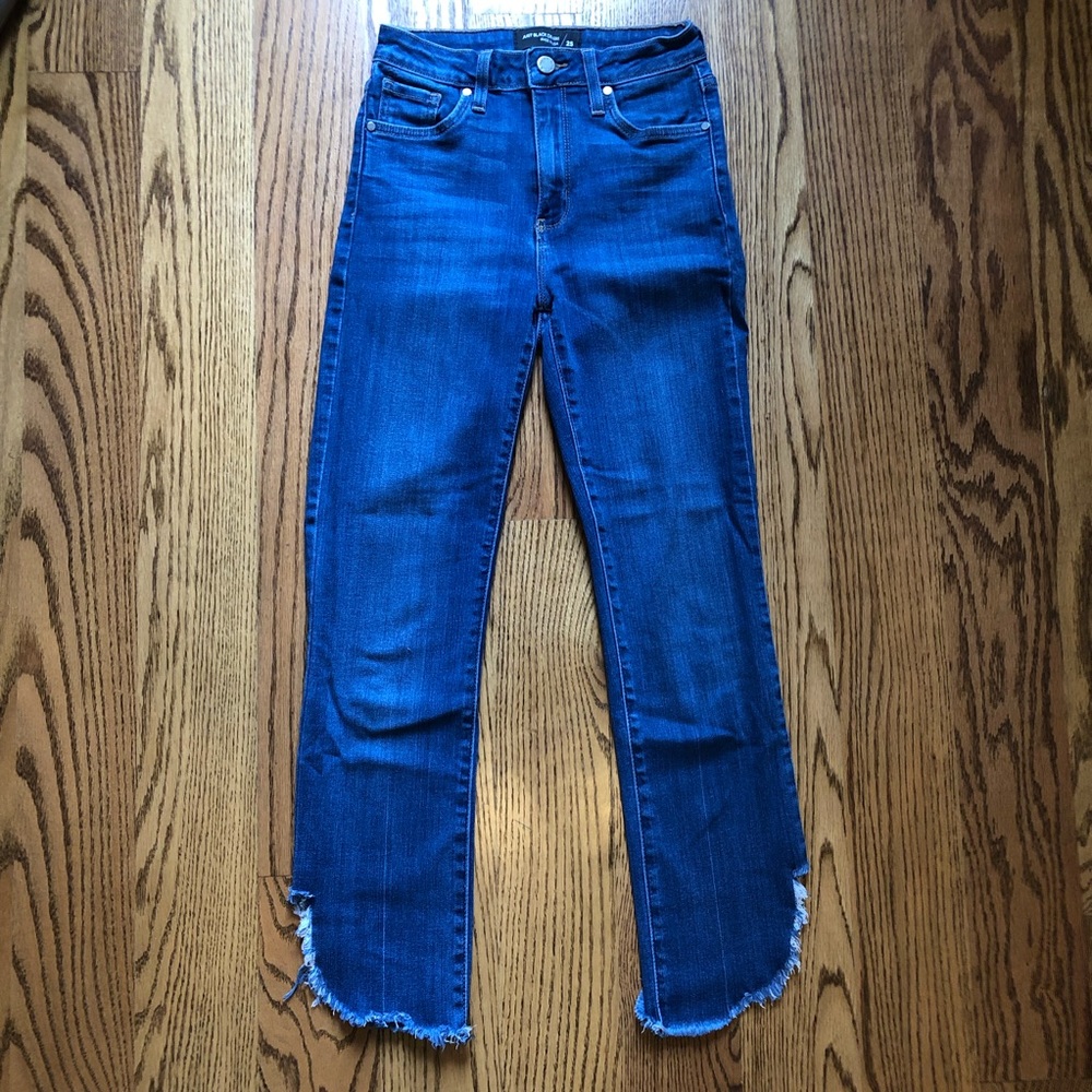 Just Black Denim Fringed Pants